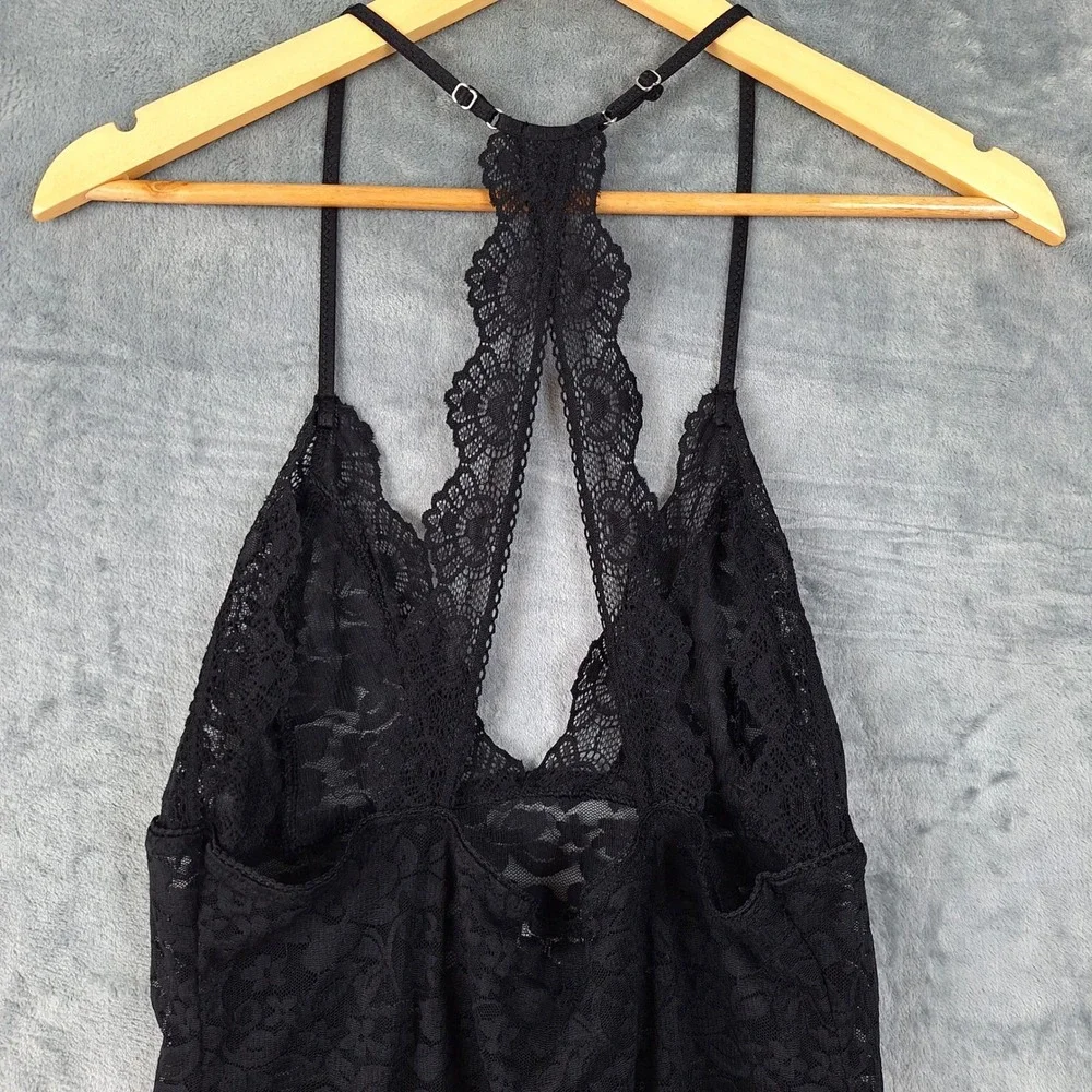 Womens Dress Small Black Floral Lace Babydoll Fairy Grunge Whimsigoth Mini Sheer